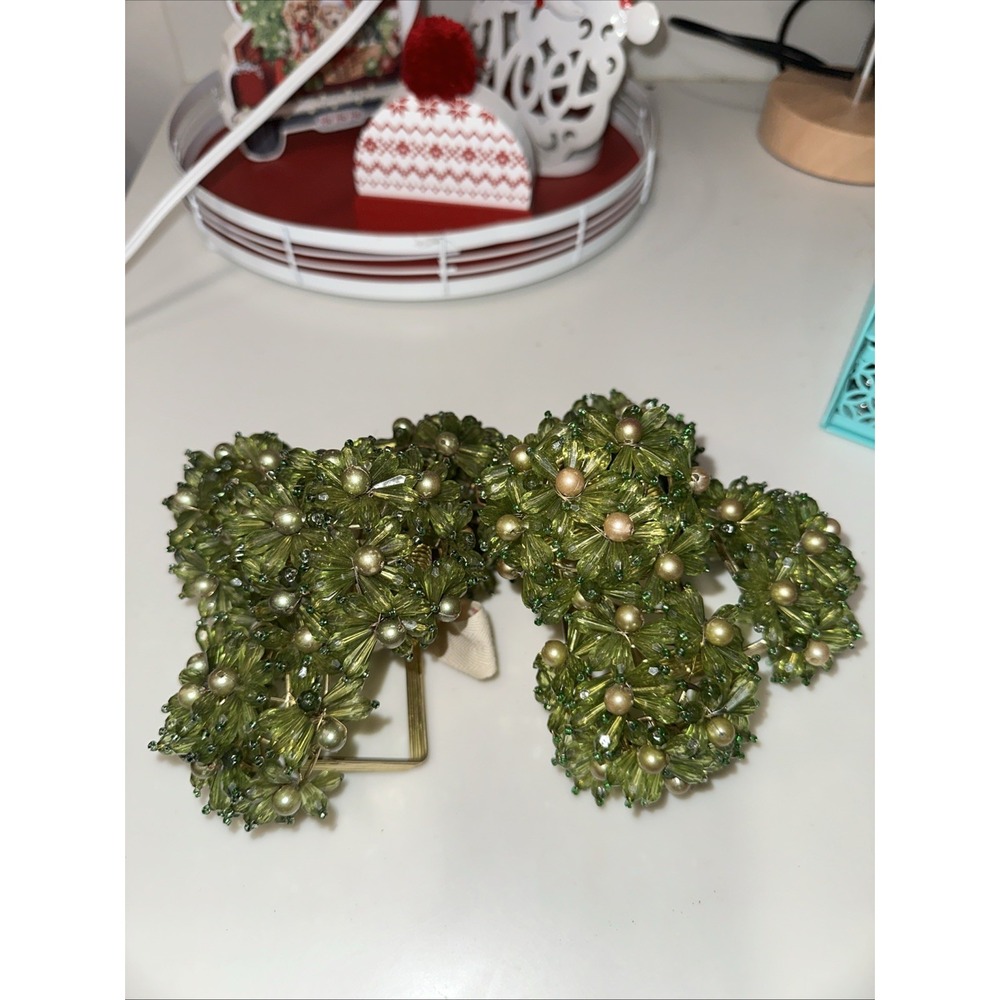 Pomegranate Fern And Gold Leaf Napkin Rings Set Of‎ 8